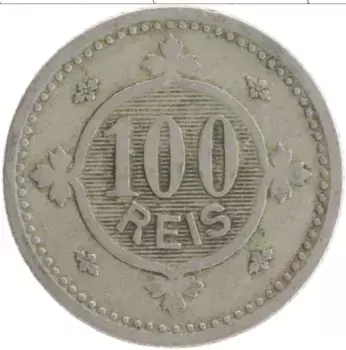 Монета 100 рейс Португалии 1900 года Медно-никель Карл I