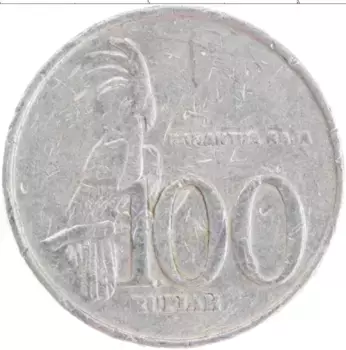 Монета 100 рупий Индонезии 1999 года Алюминий