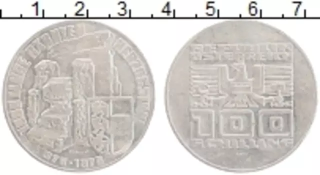 Монета 100 шиллингов Австрии 1976 года Серебро 1000 лет земли Каринтия