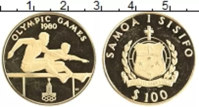 Монета 100 тал Самоа 1980 года Золото Олимпийские игры в Москве