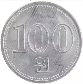 Монета 100 вон Северной Кореи 2005 года Алюминий