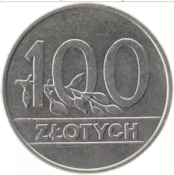 Монета 100 злотых Польши 1990 года Медно-никель