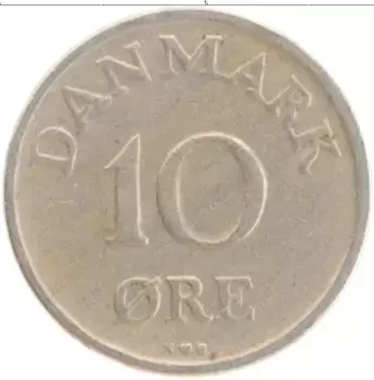 Монета 10 эре Дании 1948 года Медно-никель Фредерик IX