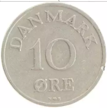 Монета 10 эре Дании 1950 года Медно-никель Фредерик IX