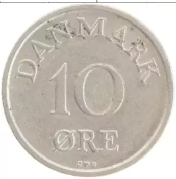 Монета 10 эре Дании 1956 года Медно-никель Фредерик IX