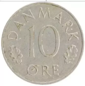 Монета 10 эре Дании 1983 года Медно-никель Маргрете II