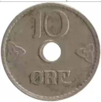 Монета 10 эре Норвегии 1926 года Медно-никель