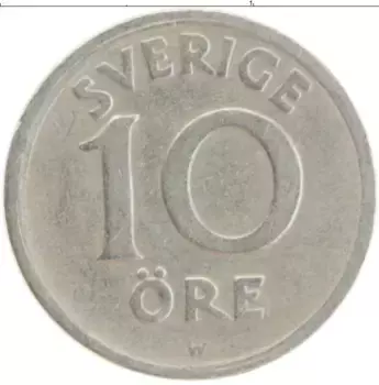 Монета 10 эре Швеции 1923 года Медно-никель Густав V