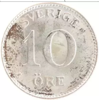 Монета 10 эре Швеции 1941 года Серебро