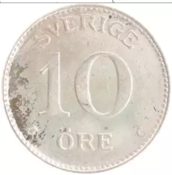 Монета 10 эре Швеции 1941 года Серебро