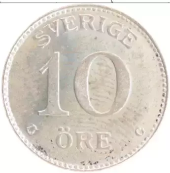 Монета 10 эре Швеции 1941 года Серебро