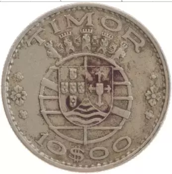 Монета 10 эскудо Тимора 1970 года Медно-никель Португальская колония