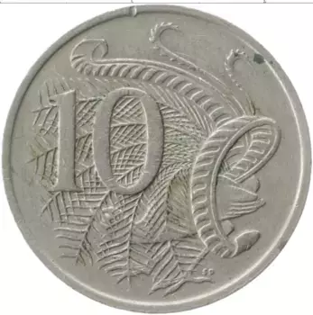 Монета 10 центов Австралии 1967 года Медно-никель Елизавета II