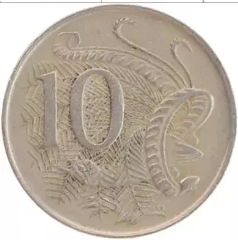 Монета 10 центов Австралии 1967 года Медно-никель