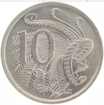 Монета 10 центов Австралии 1969 года Медно-никель