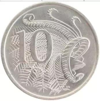Монета 10 центов Австралии 1970 года Медно-никель Елизавета II