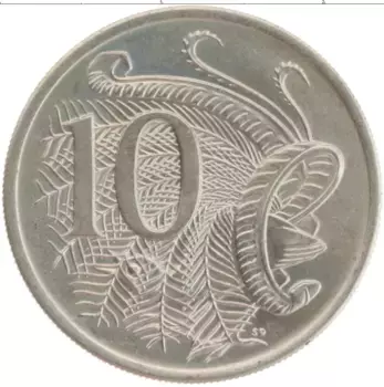Монета 10 центов Австралии 1970 года Медно-никель