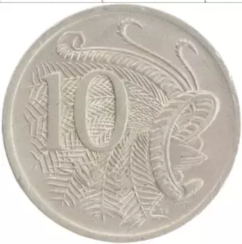 Монета 10 центов Австралии 1970 года Медно-никель Елизавета II