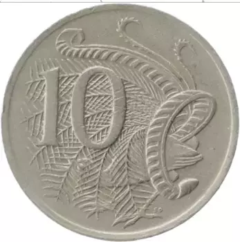 Монета 10 центов Австралии 1971 года Медно-никель Елизавета II