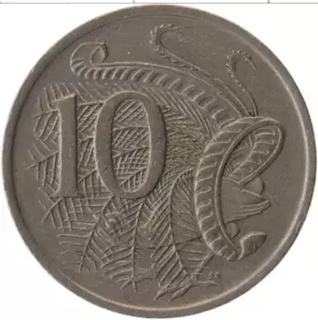 Монета 10 центов Австралии 1975 года Медно-никель Елизавета II