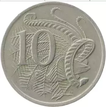 Монета 10 центов Австралии 1975 года Медно-никель Елизавета II