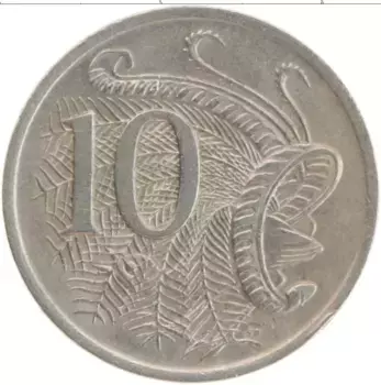 Монета 10 центов Австралии 1975 года Медно-никель Елизавета II