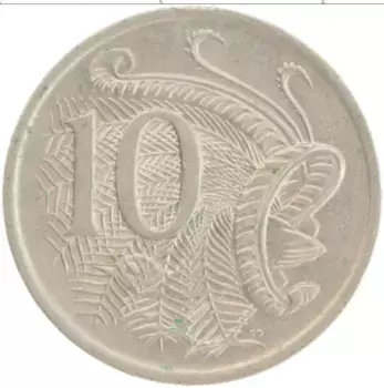 Монета 10 центов Австралии 1975 года Медно-никель Елизавета II