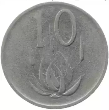 Монета 10 центов Южно Африканской Республики 1965 года Медно-никель Йохан ван Рибек
