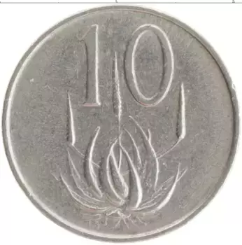 Монета 10 центов Южно Африканской Республики 1965 года Медно-никель Йохан ван Рибек