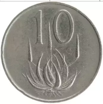Монета 10 центов Южно Африканской Республики 1966 года Медно-никель Ян ван Рибек
