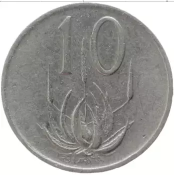 Монета 10 центов Южно Африканской Республики 1970 года Медно-никель