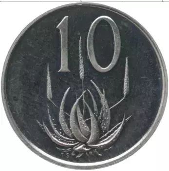Монета 10 центов Южно Африканской Республики 1970 года Медно-никель
