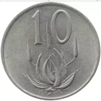 Монета 10 центов Южно Африканской Республики 1972 года Медно-никель