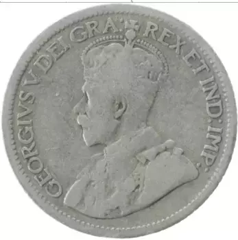 Монета 10 центов Канады 1934 года Серебро Георг V