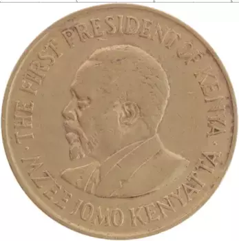 Монета 10 центов Кении 1969 года Латунь