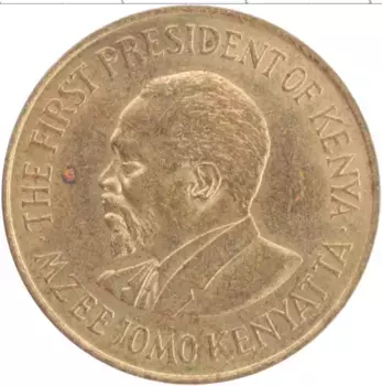 Монета 10 центов Кении 1970 года Латунь