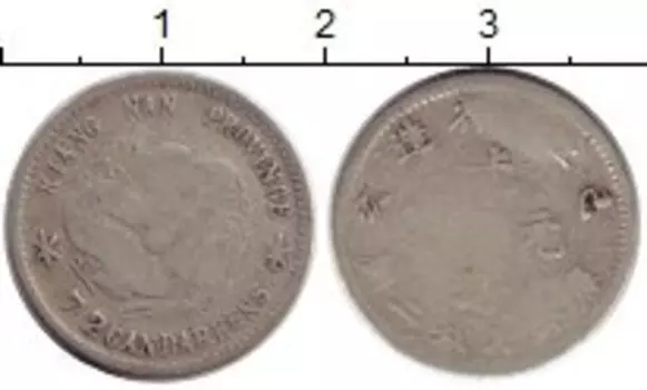 Монета 10 центов Китая 1906 года Серебро Киангнан