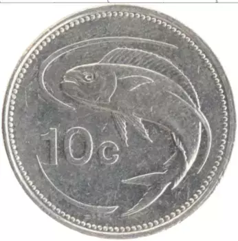 Монета 10 центов Мальты 2005 года Медно-никель