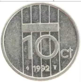 Монета 10 центов Нидерланд 1992 года Медно-никель Беатрикс