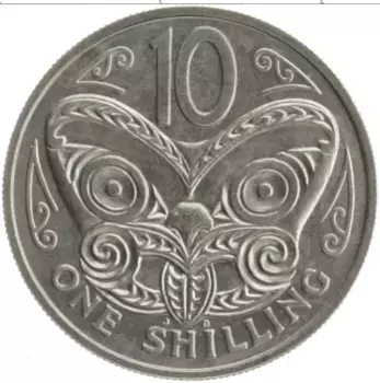 Монета 10 центов Новой Зеландии 1968 года Медно-никель Елизавета II