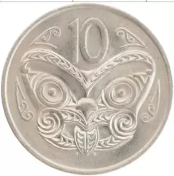 Монета 10 центов Новой Зеландии 1973 года Медно-никель Елизавета II