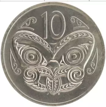 Монета 10 центов Новой Зеландии 1973 года Медно-никель Елизавета II