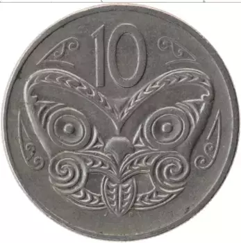 Монета 10 центов Новой Зеландии 1980 года Медно-никель Елизавета II