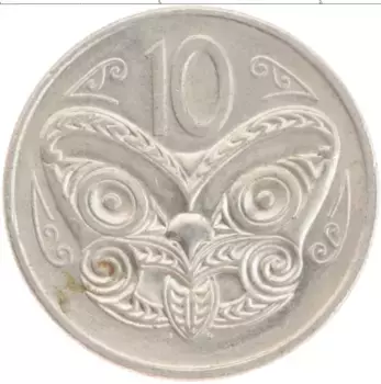 Монета 10 центов Новой Зеландии 1980 года Медно-никель Елизавета II