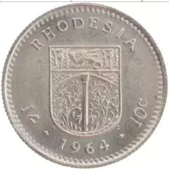 Монета 10 центов Родезии 1964 года Медно-никель