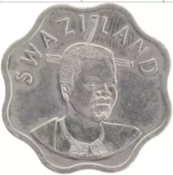 Монета 10 центов Свазиленда 2002 года Медно-никель Мсвати III