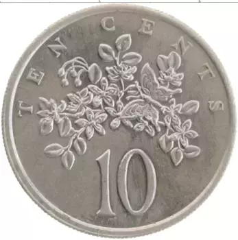 Монета 10 центов Ямайки 1975 года Медно-никель