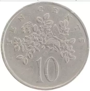 Монета 10 центов Ямайки 1975 года Медно-никель