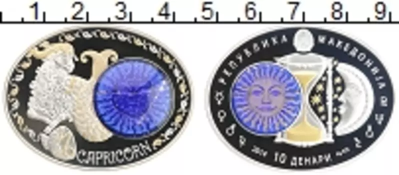 Монета 10 денар Македонии 2014 года Серебро Цветная
