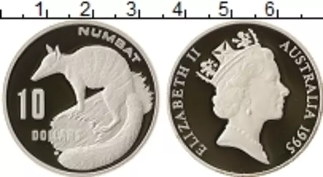 Монета 10 долларов Австралии 1995 года Серебро Елизавета II